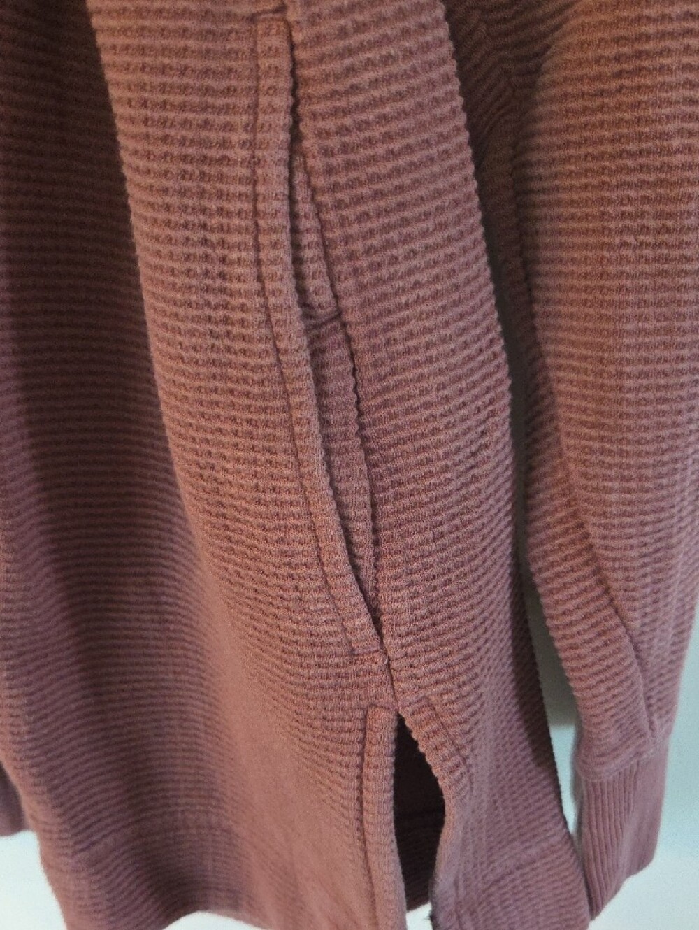 Athleta Waffle-Knit Hooded Pullover in Dusty Red - Picture 4 of 5